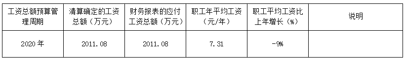 2020年度工資分配信息披露公告